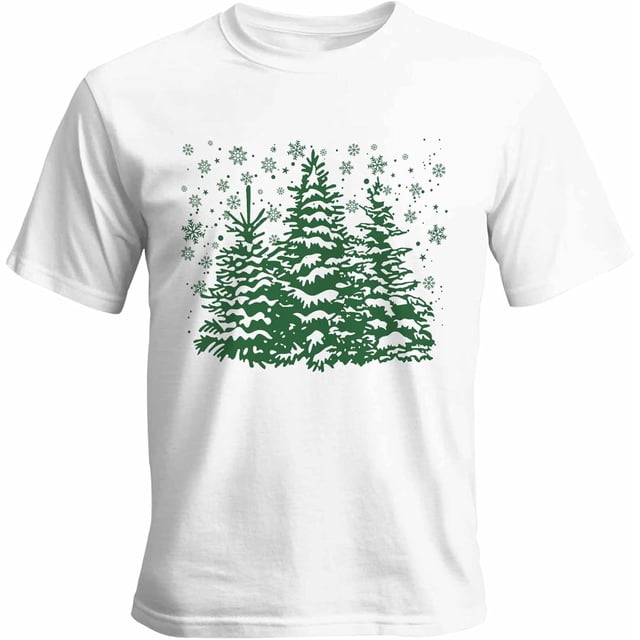 Camisetas gráficas informales de manga corta con árbol de Navidad verde para hombre