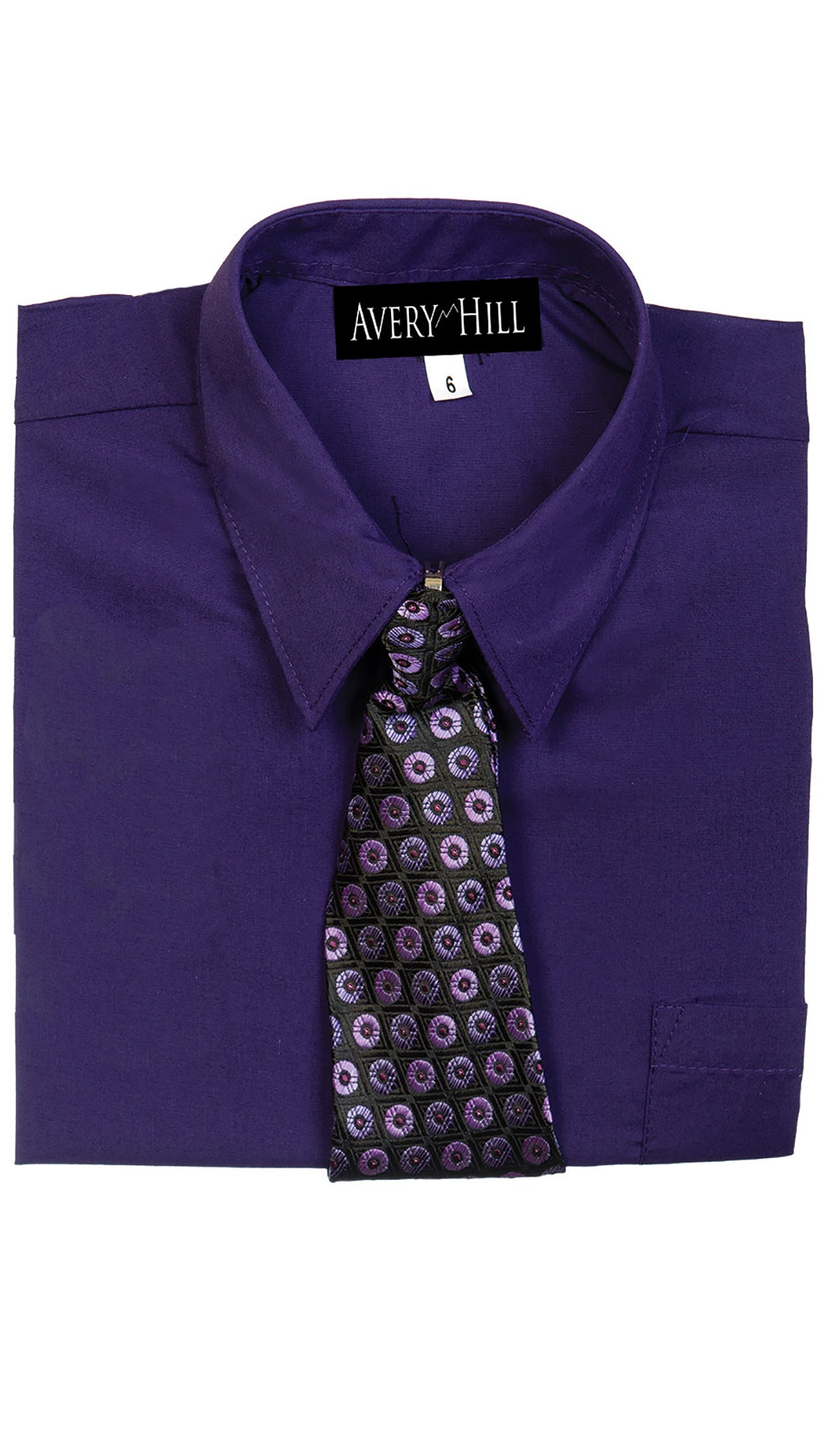 Avery Hill Boys Short Sleeve Dress Shirt with Windsor Tie