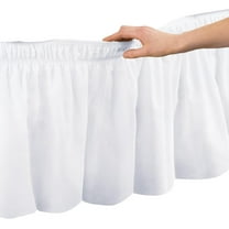 Debonair Wrap Around Ruffled Bed Skirt 15 Inch for Queen Size Beds, White