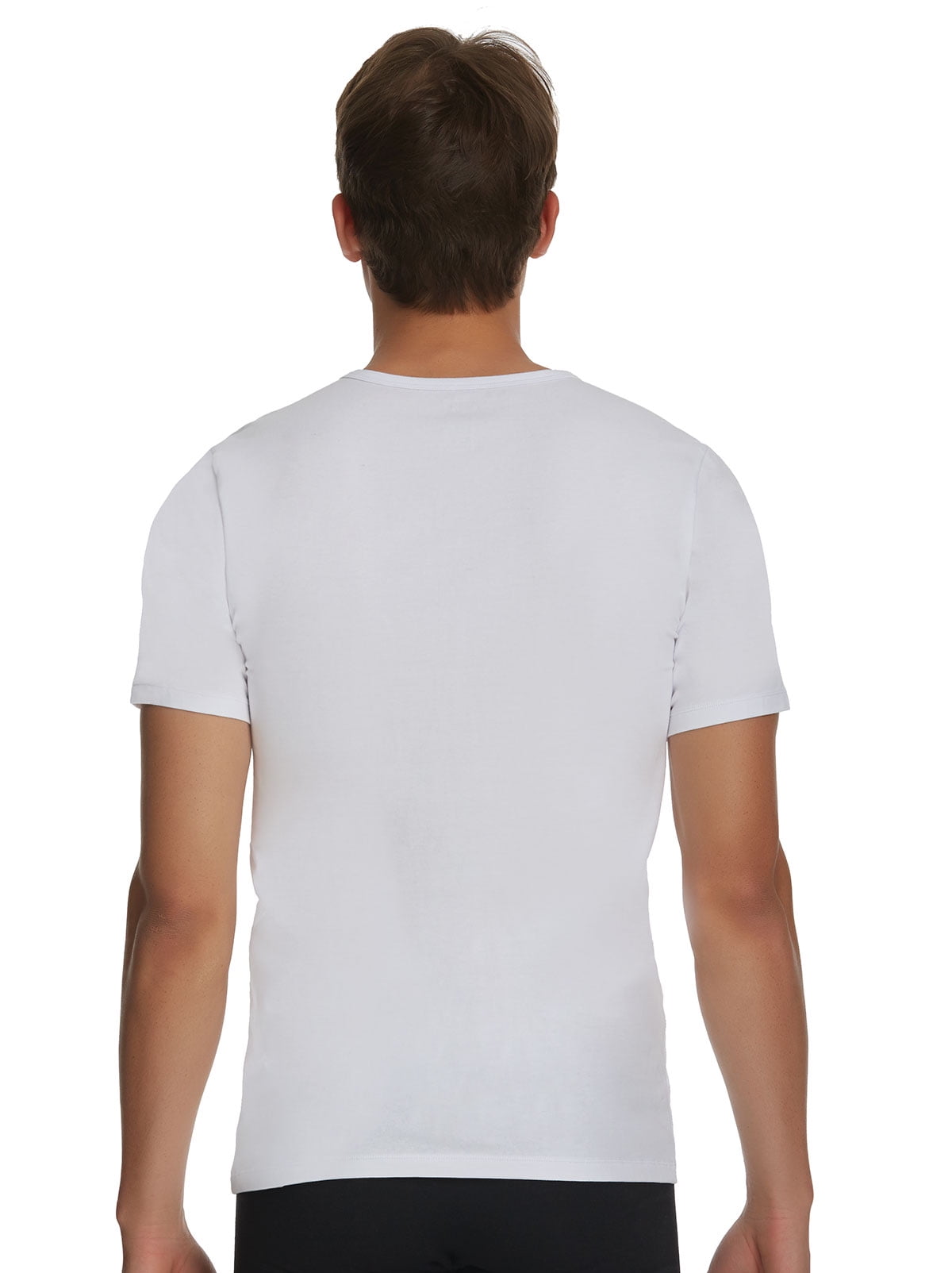 Buffalo David Bitton | 3-Pack Men's White Crew Neck T-Shirt | 100% Cotton |  Tagless (White, Medium)