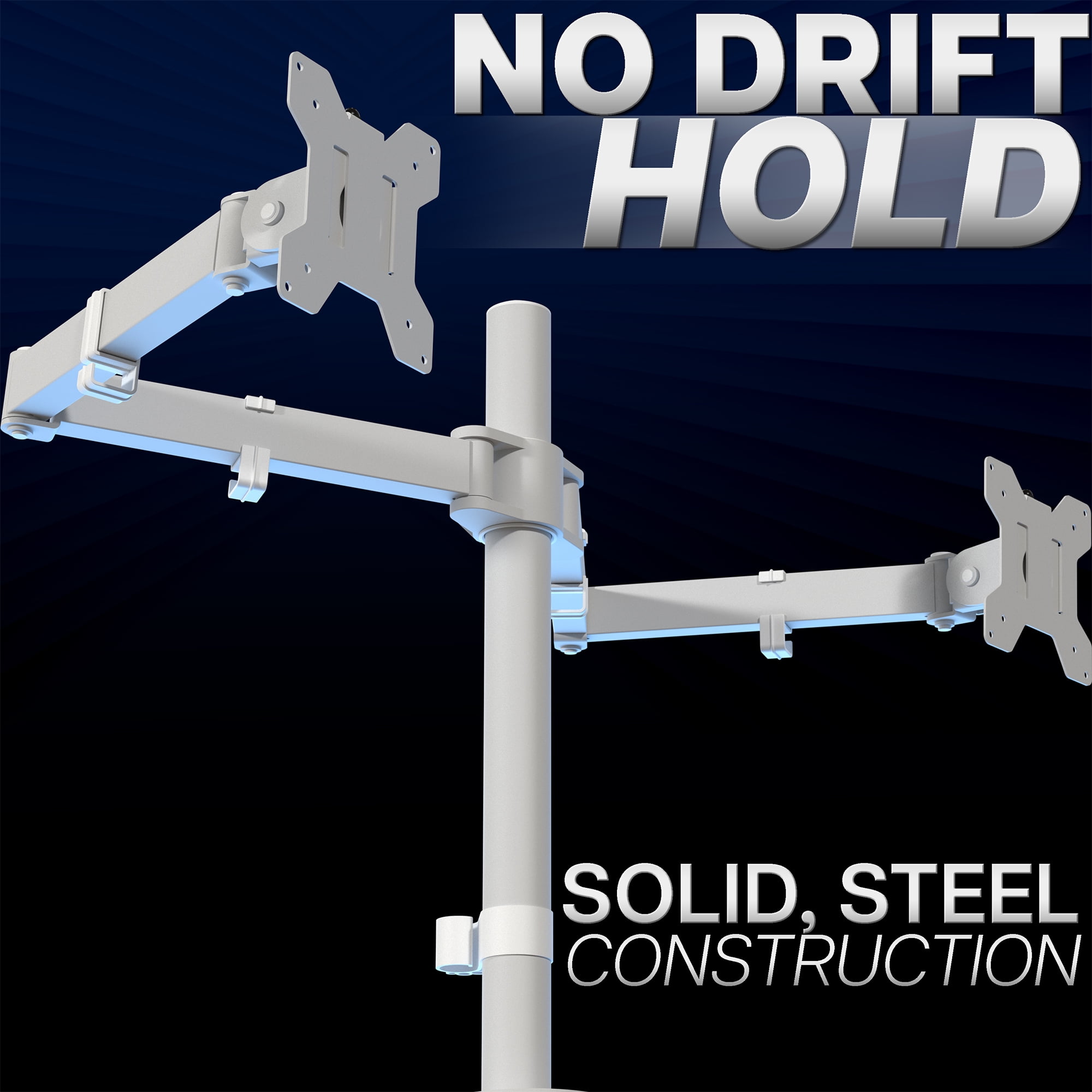 VIVO White Dual Monitor Adjustable Desk Mount, Fits Ultrawide Screens up to 38"