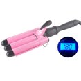 thumbnail image 1 of Hair Crimper LCD Display Quick Heated Triple Barrel Curling Wand Hair Curler, 1 of 10