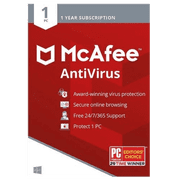 McAfee AntiVirus 1-Year | 1-Device (Windows/Mac OS/Android/iOS)