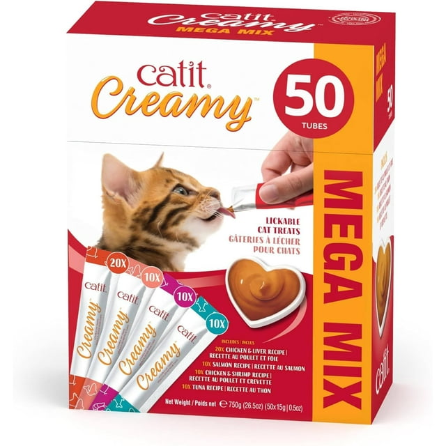Cat Treat Catit Creamy Lamible Healthy Flavors, paquete de 50