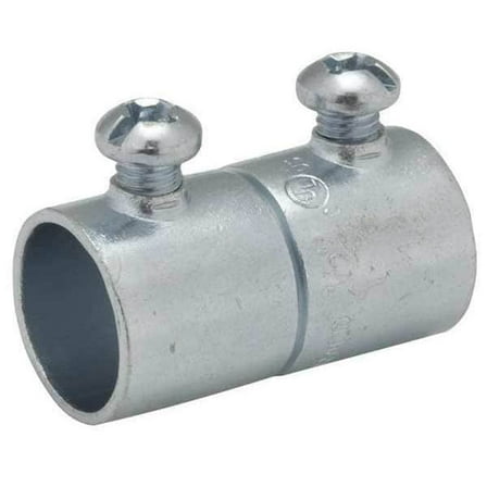 Raco EMT Coupling, 2 in, Set Screw, Steel, Zinc Plated, Gray 2028