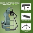 thumbnail image 4 of Luxvie Velvet Fabric Gaming Chair with Footrest High Back Ergonomic Gamer Chair with Headrest and Massage Lumbar Cushion Reclining Computer Office Game Chair for Adults, Green, 4 of 9