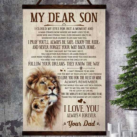 Lion My Dear Son I Closed My Eyes For But A Moment Poster Matte Wall Art Decor 11 x 17 Inch Poster
