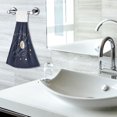 thumbnail image 5 of Yayeee Kitchen Hanging Hand Towels Set of 2 with Loop Bathroom Absorbent Tie Towel, White Planet, 5 of 7