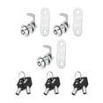 thumbnail image 1 of 3/4 Inch Cabinet Locks with Key, Cam Replacement Lock Cylinder Toolbox Lock Keyed Alike, Silver 3 Pack, 1 of 8