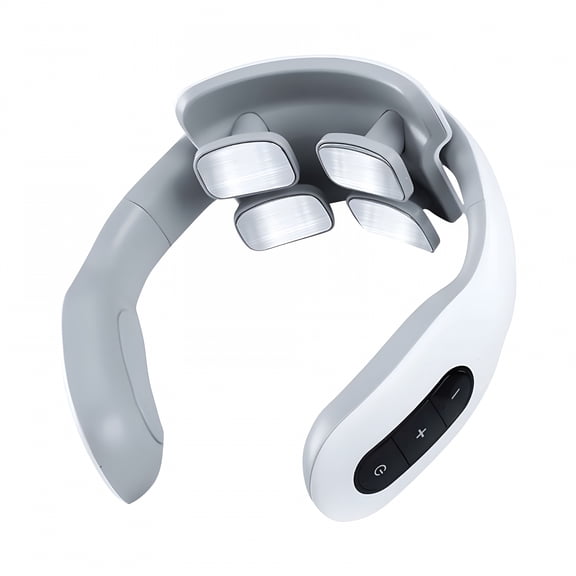 XIRQI 4 Heads Smart Neck Massager with Heat for Neck Pain Relief,Wireless Neck and Shoulder Massager for Neck Relaxation,Rechargeable Lymphatic Massager