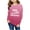 Watermelon Red, variant on Oxodoi Girls I'm Yes Cold Me 24:7 Printed Sweatshirt Long Sleeve Crewneck Letters Casual Loose Pullover Top