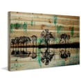 thumbnail image 2 of "Trees Reflect Green 2" Painting Print on Natural Pine Wood, 2 of 7