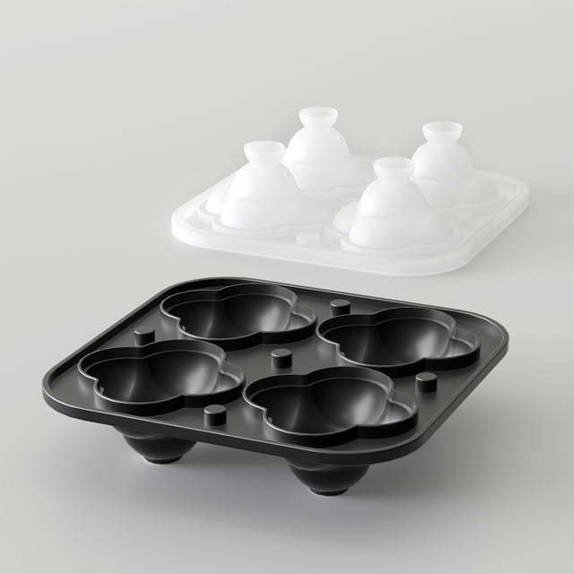 Molde de silicona for cubitos de hielo con tapa, juego de bandejas de hielo domésticas for hacer hielo fácilmente