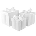 thumbnail image 2 of Homeford Nested Square Gift Boxes, White, 5-inch, 6-inch, 7-inch, 3-piece, 1.5-inch White Satin Ribbon, 2 of 4