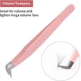 thumbnail image 2 of Lash Tweezers for Eyelash Extensions for Volume and Lighter Mega Volume Fans Professional Precision Stainless Steel Lash Extension Tweezers Curved Boot Angled Tips, 2 of 7