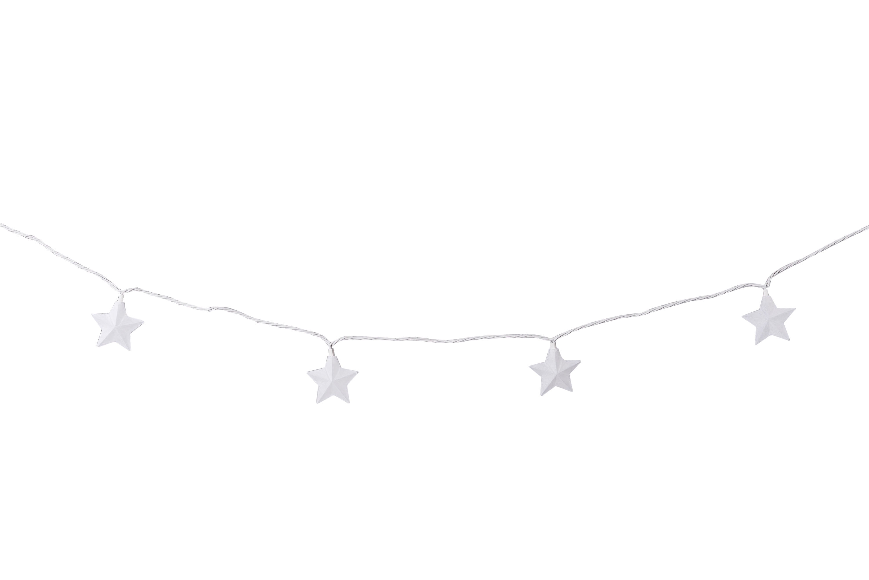 Mainstays 10Light Paper Star String Light, White