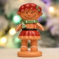 thumbnail image 4 of Dserfhy Gingerbread Man Figurine Christmas Resin Gingerbread Statue with Dress/Suit Holiday Tabletop Ornament for Home Kitchen Mantel Decorations, 4 of 8