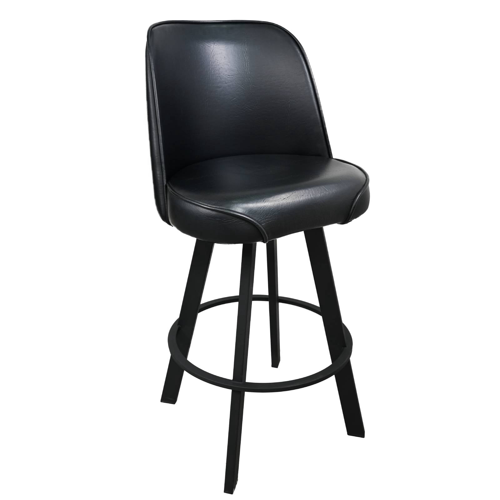 Swivel Bar Stools Set of 2 Counter Height Swivel Bar Stools with Backs, Faux Leather Barstools for Kitchen Island, Home Bar, Black