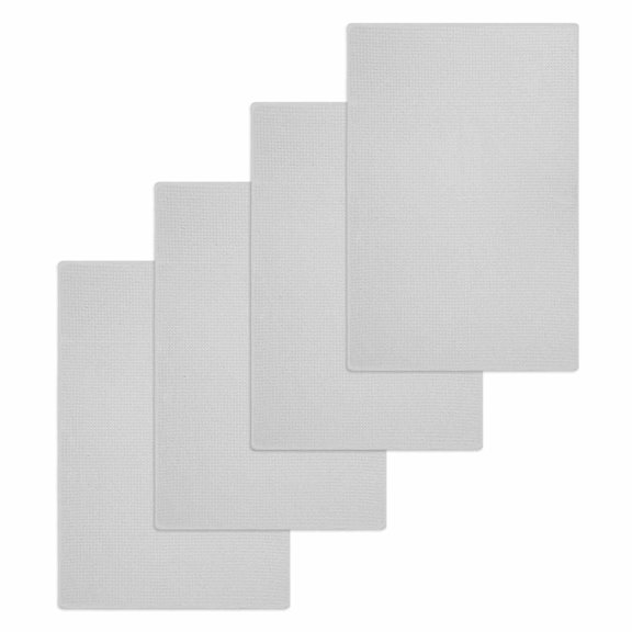 Pure Light Grey Kitchen Dish Towels for Drying Dishes Set of 4, Simple Solid Color Waffle Weave Microfiber Hand Tea Bathroom Towels Quick Dry & Absorbent Towel 15.7x23.6