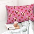 thumbnail image 4 of Fotbe Strawberry Cake Funda de Almohada Decorativa Estilo Occidental, Lujo en Algodón, Fundas para Almohadas King, Cojín Estampado para Decoración del Hogar-16"x24", 4 of 6