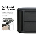 thumbnail image 5 of Furniture of America Kaelin Modern Fluted and Rounded 2-Drawer Nightstand, Black, 5 of 11