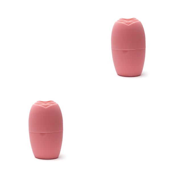 Seitruly Molde para hacer hielo, molde para masaje de cuello y ojos faciales, a prueba de salpicaduras, accesorios portátiles para el cuidado Rosado 2piezas