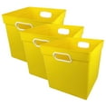thumbnail image 2 of Romanoff Cube Bin, Yellow, Pack of 3, 2 of 2