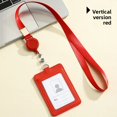 thumbnail image 1 of Neutral Minimalist Style PU Leather Protective Sleeve for ID Card Work Badge Student School Name Tag Lanyard Buckle Home Use, 1 of 5