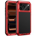 thumbnail image 1 of Funda Mangix para iPhone 17 Pro Max de metal con cristal templado rojo, 1 of 7