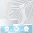 thumbnail image 5 of VEGCOO 4 Pairs Knee High Socks Girls Long School Socks, Back to School Uniform Socks School Socks Girls with Bow, Long Socks Girls Cotton Mid Calf Socks for 8-12 Years, (White), 5 of 7