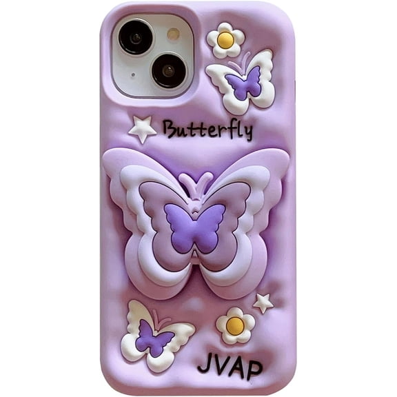 Case for iPhone 15 Pro,Cute 3D Kawaii Phone Cases Funny Butter Bear Angel Cartoon Cover with Keychain Soft Silicone Gel Drop Protection Case Women Girls for iPhone 15 Pro