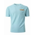 thumbnail image 3 of 2 Pack Mens Waffleknit T Shirts with Pocket Short Sleeve Crewneck Tees Tops Business Casual Solid Color Pullover Slim Basic Loungewear Work Tshirts Shirt, 3 of 7