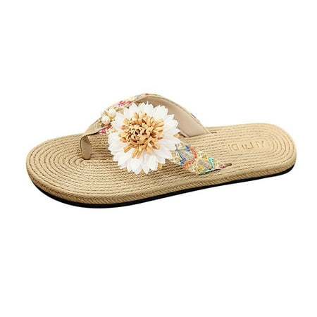 

HSMQHJWE White Flip Flops For Women Wedge Wide Flip Flops For Women Size 10 Fashion Summer Women Sandals Flat Thick Bottom Open Toe Hook Loop Solid Color Casual Flip Flops Women Under 15