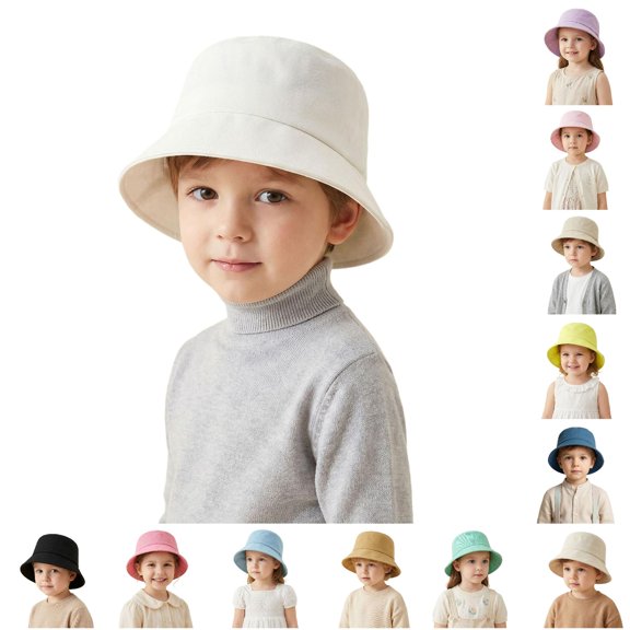Rggeeun Toddler Sun Hat Upf 50 Wide Brim Solid Color Beach Hat Soft Lightweight Summer Cap Boy and Girl Outdoor Wear Sweet,White,3-5 Years