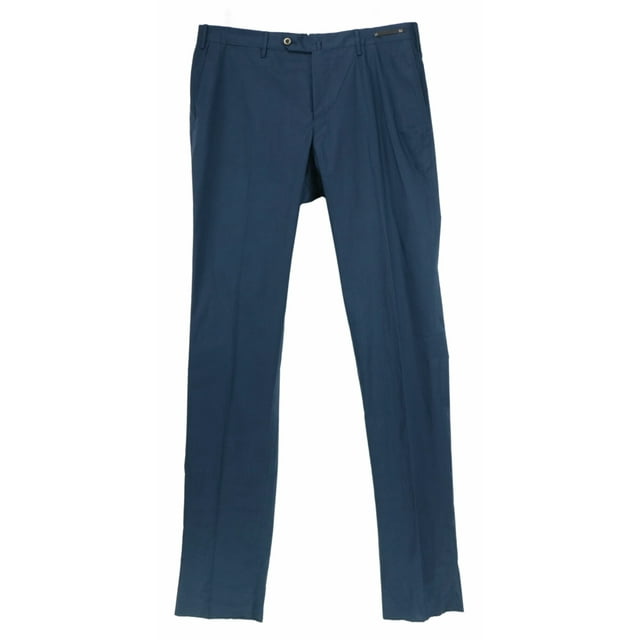 PT01 Pantalon Homme Marine Ajusté en Coton Stretch & Capri - 34