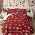 thumbnail image 2 of Manfei Xmas Snowflake Quilt King 3 Pieces,Happy New Year King Coverlet Set,1 Bedspread and 2 Pillowcases, 2 of 7