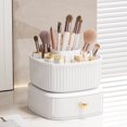 thumbnail image 4 of Square Makeup Organizer with Drawer 5 Slots Cosmetic Display Case (White), 4 of 6
