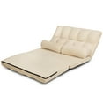 thumbnail image 4 of Patiojoy Canapé de Sol Réglable Canapé Paresseux Pliable Lit de Repos avec 2 Oreillers Beige, 4 of 6