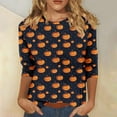 thumbnail image 2 of FDGIU 2025 Women's Plus Size Tunic Tops - Funny Halloween Novelty Shirts, 3/4 Length Sleeve Crew Neck Blouse, Loose Fit Casual Fall Winter Tops, 2 of 5