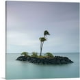 thumbnail image 1 of ARTCANVAS Tiny Island with Two Palm Trees in Honolulu Hawaii Square Canvas Art Print - Size: 12" x 12" (0.75" Deep), 1 of 9