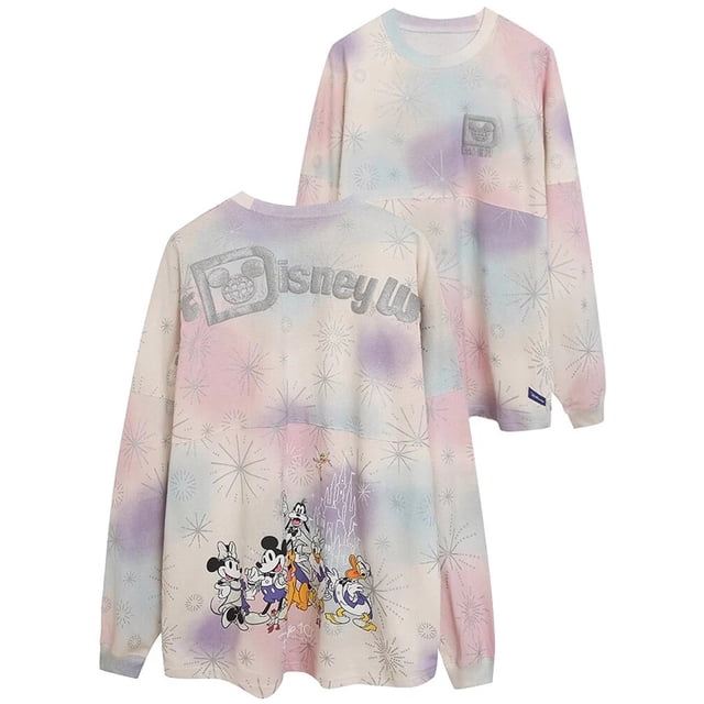 Disney-Sudadera con estampado de dibujos animados para mujer, suéter de manga larga con cuello redondo, Minnie, Mickey Mouse, 100 aniversario
