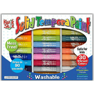  Solid Tempera Paint Sticks, 30 Pack, Fast Drying, No