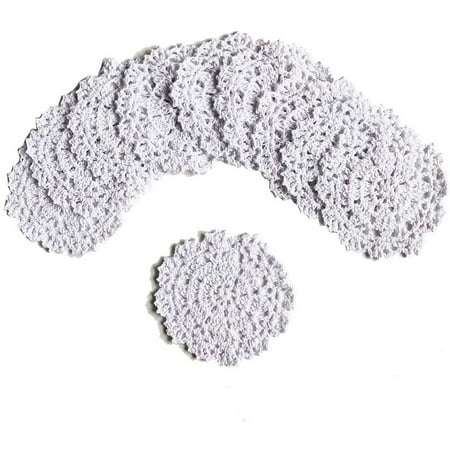

Cup Mat Cotton Coaster 10 pcs Crochet Cotton Lace Coasters Doilies 4 inch Coasters for Drinks Home Decoration