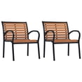 thumbnail image 1 of vidaXL Chaises de Jardin 2 Pcs Acier et WPC Noir et Brun, 1 of 5