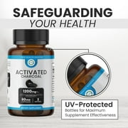 TrueMed Activated Charcoal Organic Coconut Shell Derived Charcoal Capsule,1200mg, 60 Capsules, Support Detox & Digestive Health, Activated Charcoal Capsules for Health-Conscious Individuals