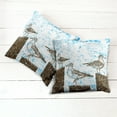 thumbnail image 2 of Ambesonne Blue Throw Pillow Cover 2 Pack, Grungy Sketch Seagulls, 16", Blue White Brown, 2 of 6