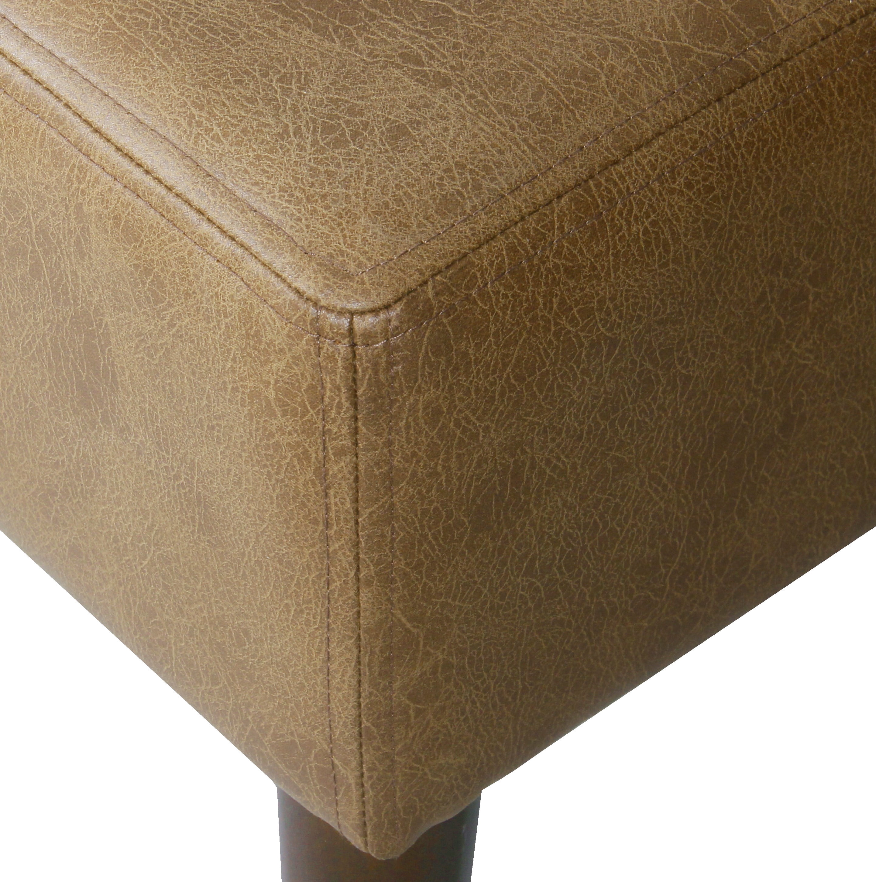 HomePop Tufted Coffee Table Ottoman - Light Brown Vegan Leather