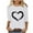 White, variant on Lenpel Women's 3/4 Sleeve Shirts Plus Size Crew Neck Heart Print Loose Casual Tee Tops Spring Summer Blouses