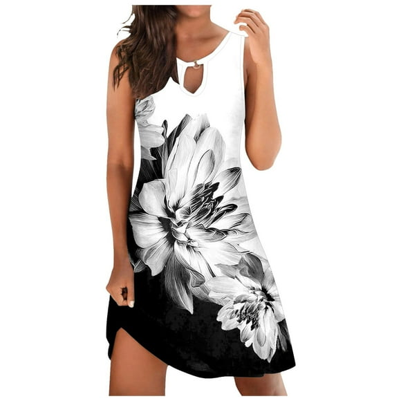 TJAZFJPA Long Sleeve Bodycon Dress Women Beach Dress Fashion Stripe Sleeveless Backless Camisole Beach Mini White Maternity Dresses for Women Sweetheart Neckline Dress
