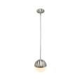 thumbnail image 2 of Aspen Creative 61146-21 Adjustable 1 Light Indoor Pendant Light, Metal w/ Opal Glass / Satin Nickel Finish, 8" W x 46-3/8" H, 1 Pack, 2 of 2